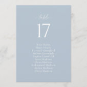 Dusty Blue Wedding Seating Chart Card Kaart (Voorkant)