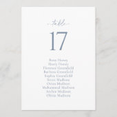Dusty Blue Wedding Seating Chart Card Kaart (Voorkant)