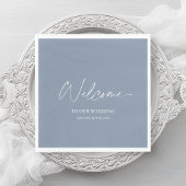 Dusty Blue Wedding Servet – Welkom
