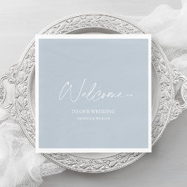 Dusty Blue Wedding Servet – Welkom