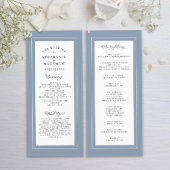 Dusty Blue Wedding Service Ceremony Elegant Programmakaart