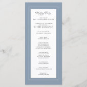 Dusty Blue Wedding Service Ceremony Elegant Programmakaart (Achterkant)