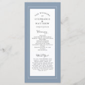 Dusty Blue Wedding Service Ceremony Elegant Programmakaart (Voorkant)