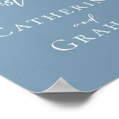 Dusty Blue Wedding Sign Ons gastenboek Poster (Hoek)