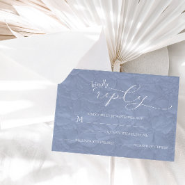 Dusty Blue Wedding Simple Chic RSVP Kaartje