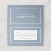 Dusty Blue Wedding Simple Modern Minimalist Guest Plaatskaartje (Buitenkant ongevouwen)