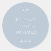 Dusty Blue Wedding Sticker - TE HEBBEN EN TE HOUDE (Voorkant)
