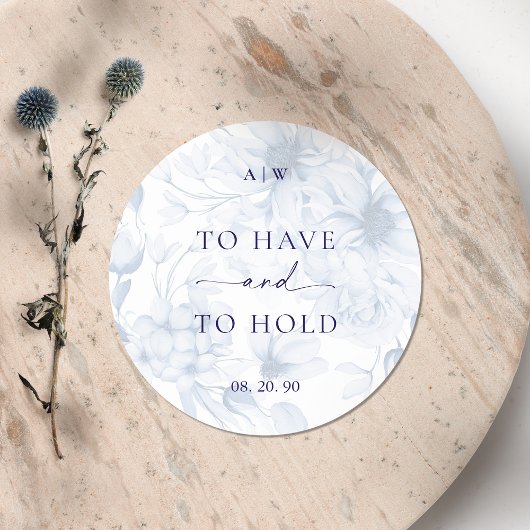 Dusty Blue Wedding Sticker - TE HEBBEN EN TE HOUDE
