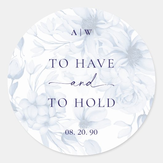 Dusty Blue Wedding Sticker - TE HEBBEN EN TE HOUDE (Voorkant)