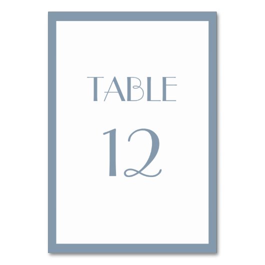 Dusty Blue Wedding Table Kaart (Achterkant)