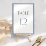 Dusty Blue Wedding Table Kaart<br><div class="desc">Deze trouwtafel kaart is een moderne kijk op de Art Deco stijl. Met strakke,  strakke lijnen voor een modern gevoel met een prachtige stoffige blauwe rand en Art Deco stijl lettertype. Tik je 'iets blauw' vandaag af!</div>