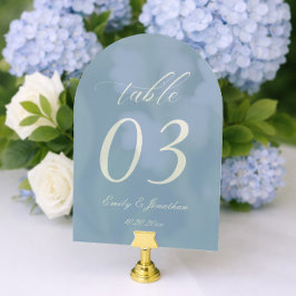 Dusty Blue Wedding Table Number Acrylic Acryl Uitnodigingen