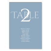 Dusty Blue | Wedding Table Number Seating Chart  Kaart (Voorkant)