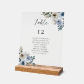 Dusty Blue Wedding Table Seating Chart Acryl Bord (Hoek)