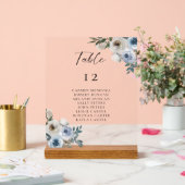 Dusty Blue Wedding Table Seating Chart Acryl Bord (Huwelijk)