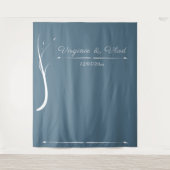 Dusty Blue Wedding Tapestry & Photo Booth Backdrop Wandkleed (Voorkant)