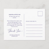 Dusty Blue Wedding Thank You Card  Aankondigingskaart (Achterkant)