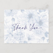 Dusty Blue Wedding Thank You Card  Aankondigingskaart (Voorkant)