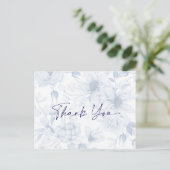 Dusty Blue Wedding Thank You Card  Aankondigingskaart (Staand voorkant)