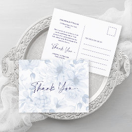 Dusty Blue Wedding Thank You Card  Aankondigingskaart