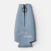 Dusty Blue Wedding Vibes White Typografie Flesjeskoeler (Achterkant)