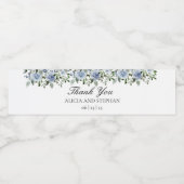 Dusty Blue Wedding Water Bottle Labels Waterfles Etiket (Enkel label)