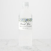 Dusty Blue Wedding Water Bottle Labels Waterfles Etiket (Voorkant)