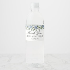 Dusty Blue Wedding Water Bottle Labels Waterfles Etiket