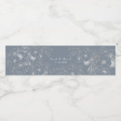 Dusty Blue Wedding Waterfles Etiket (Enkel label)