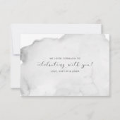 Dusty Blue Wedding Waterverf Soft Floral RSVP Kaartje (Achterkant)