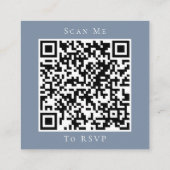 Dusty Blue Wedding Website QR Code RSVP Card Contactkaartje (Achterkant)