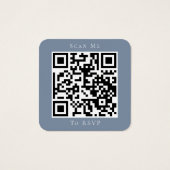Dusty Blue Wedding Website QR Code RSVP Vierkante Visitekaartjes (Achterkant)
