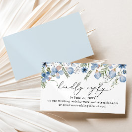Dusty Blue Wedding Website RSVP Enclosure Kaart Visitekaartje