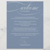 Dusty Blue Wedding Weekend Welkom reisroute (Voorkant)