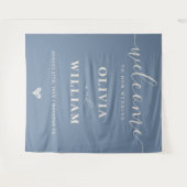 Dusty Blue Wedding Welcome Sign Achtergrond Wandkleed (Voorkant (horizontaal))