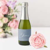 Dusty Blue Wedding Wine Favoriet Label – "Cheers" Sparkling Wijnetiket