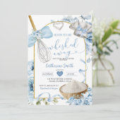 Dusty Blue weggeslingerd Vrijgezellenfeest Kaart (Staand voorkant)