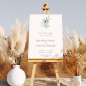 Dusty Blue Welcome Sign | Elegante lente bloem Poster