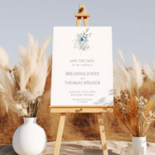 Dusty Blue Welcome Sign   Elegante lente bloem Poster