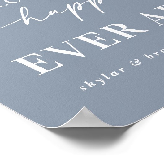Dusty Blue Welcome To Our Happily Ever After Sign Poster (Hoek)