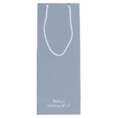 Dusty Blue Welkom bij ons huwelijk Wijn Cadeautas (Achterkant)
