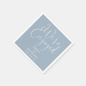 Dusty Blue We're Engagement Party voor geëngageerd Servet (Hoek)