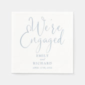 Dusty Blue We're Engagement Party voor geëngageerd Servet (Voorkant)