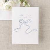 Dusty Blue Whimsical Bow Cherub bruiloft uitnodigi Kaart
