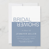 Dusty blue whimsical colorblock bridal shower kaart (Voorkant)