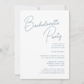 Dusty Blue Whimsical Script Bachelorette Party Kaart (Voorkant)