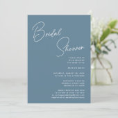 Dusty Blue Whimsical Script Chic Vrijgezellenfeest Kaart (Staand voorkant)