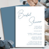 Dusty Blue Whimsical Script Chic Vrijgezellenfeest Kaart