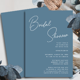 Dusty Blue Whimsical Script Chic Vrijgezellenfeest Kaart