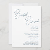 Dusty Blue Whimsical Script Chique Bridal Brunch Kaart (Voorkant)